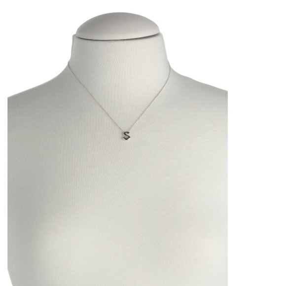 MILOR SILVER Silver B Made In Italy Sterling Silver Puffy Initial Necklace - Picture 2 of 2